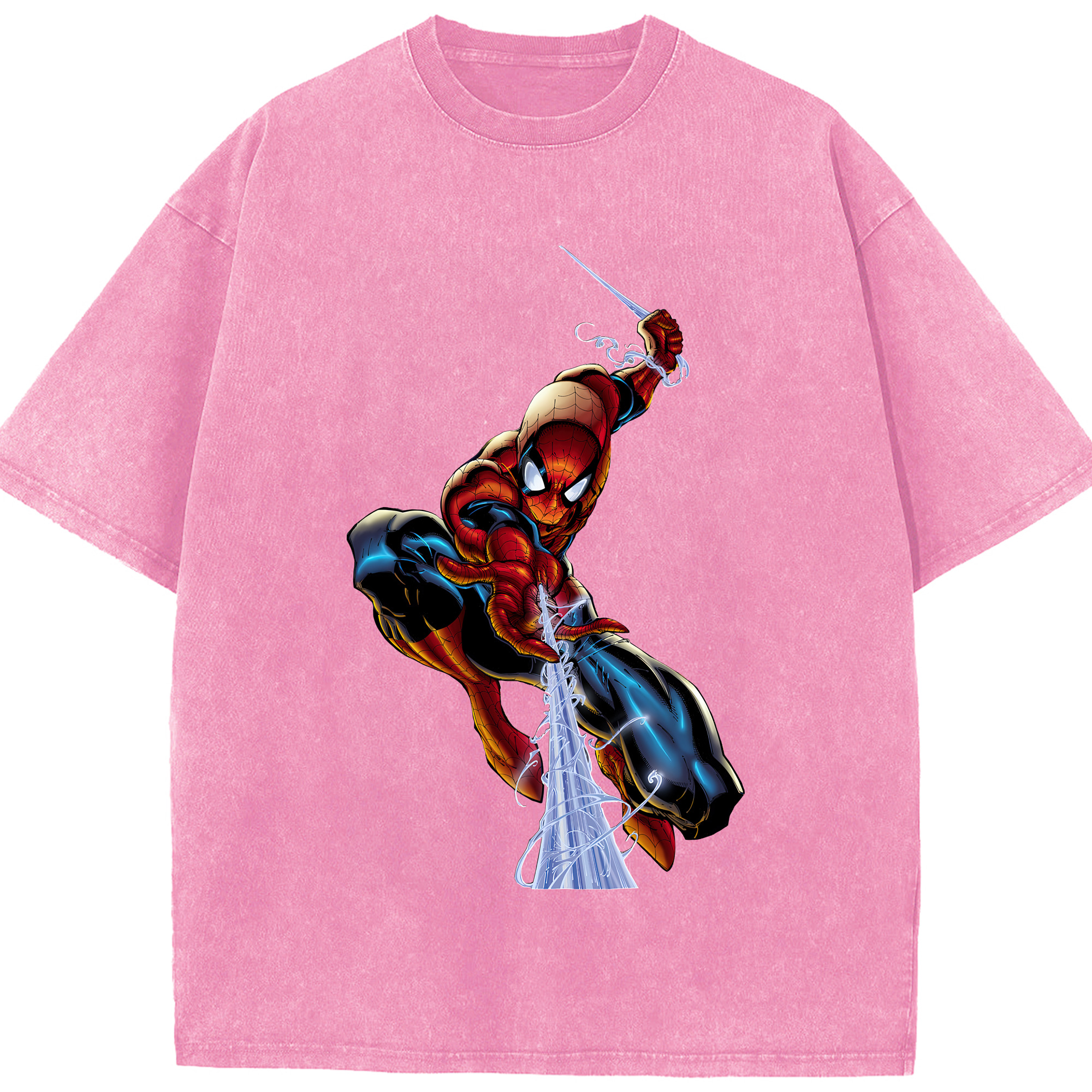 （画像用） Spider Man スパイダーマン 綿100% ヴィンテージ風 半袖Tシャツ（フロントプリント）